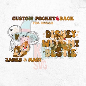 Besties Chip Dale PNG, Nazwy Double Trouble Png, Niestandardowa wycieczka najlepszych przyjaciół Png, Projekt przodu i tyłu Najlepszy przyjaciel Png, Wakacje Chip i Dale PNG