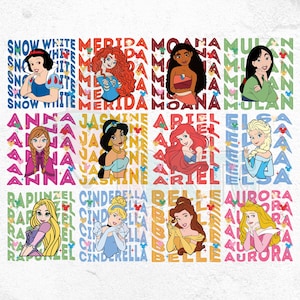 Flower Princess Png Bundle, Princess Elsa Png, Princess Girls Trip Png, Princess Cinderella Png, Princess Besties Png, Princess Belle Png