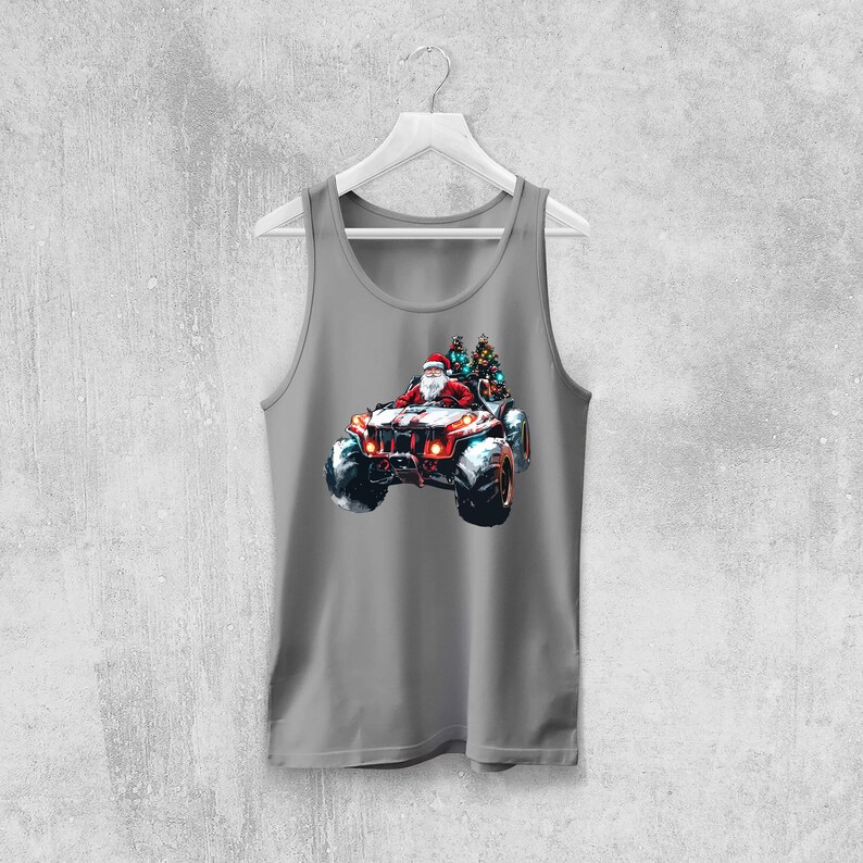 Christmas Santa Monster Truck Christmas Lights PNG, Merry Christmas Png