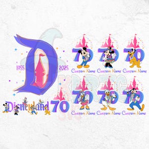 Resort 70-jähriges Jubiläum Png, Mickey Minnie Mouse Platinum Feier Png, Magic Kingdom Png, 70 Jahre magische Familienreise Passend