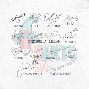 Princess Sign Schwarz und Weiß Png svg Bundle, Princess, Signature, Magical Castle Charakter Espng, Png, Cricut, für Silhouette