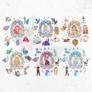 Coquette Bows Princess Png Bundle, Coquette Bow Png, Princess Belle, Cinderella Png,Vacation Png, Magical Castle, Magical Mirror Bow