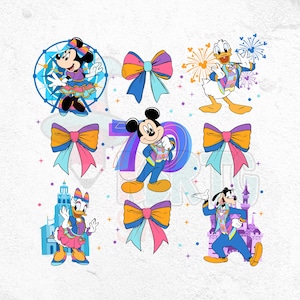 Feier 70 Jahre Kokette 1955-2025 Png, 70 Jahre magisches Königreich Png, Resort Magie Png, 70-jähriges Jubiläum Mickey Feier Png