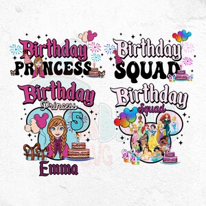 Frozen Anna Princess Birthday Squad Png Bundle, Anna Princess Birthday Png, Girls Birthday Png, Magical Squad Vacation Family Matching Png