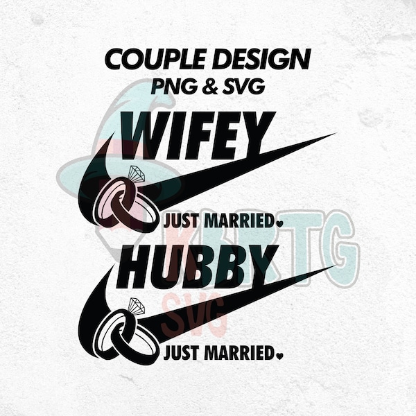 Hubby Wifey SVG PNG, Husband Wife Couple Design, established 2024 PNG, wedding, couple, marriage, 2024, just married