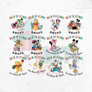Pacote PNG de volta às aulas, esquadrão escolar, pacote de castelo mágico do amigo rato, ursinho Pooh e amigo, jardim de infância, pré-escola, pré-escola, BTS