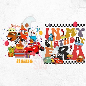 Custom Cars Birthday Boy Png Bundle, Lightning McQueen Birthday Png, Family Birthday Matching Png, Cars Lightning McQueen Birthday Girl Png