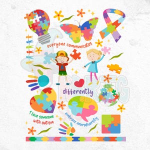 Everyone Communicates Differently Png, Autism Png, Autism Month png, Autism Mom Png, Autism shirt png, Speech Pathologist Png, Autism design