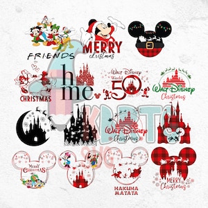 Pacote de PNG do Mickey de Natal, Feliz Natal, Buffalo Plaid png, Papai Noel, Árvore de Natal do Castelo Mágico, Snackgoals
