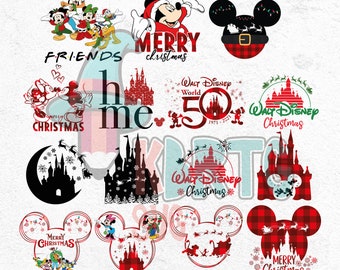 Christmas Mickey PNG Bundle, Merry Christmas, Buffalo Plaid png, Santa Claus, Magic Castle Christmas Tree,Snackgoals