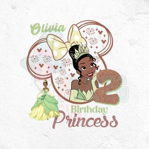 Princess Tiana Birthday Girl Png, Princess Birthday Party Family Png, Custom Tiana Birthday Girl Png, Matching Birthday Gift Png