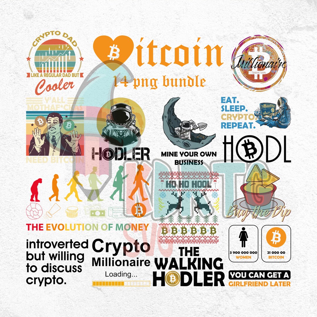 Bitcoin Crypto PNG Bundle, Hodler Designs (digital Download) - Etsy