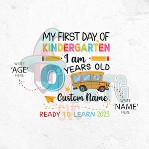 Custom Back to School, Kindergarten png, Pre K PNG, First Day Of School, School Png, Retro PNG, First Second Third Grade Design,School Png