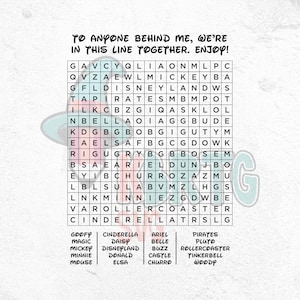 Funny Interactive Crossword Png, Waiting In Line Puzzle Mickey Png, Mickey Minnie Crossword, Family Vacation Png, Word Search Png