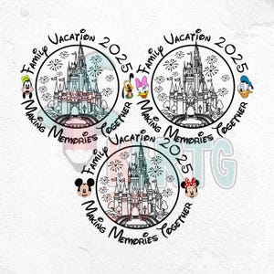2025 Family Vacation PNG Bundle, Vacay Castle, Family Trip Mickey Minnie World, Trip 2025, Family Matching Design, Mickey and Friends Castle