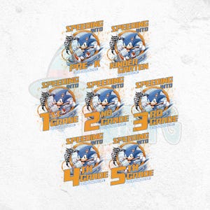 Sonic 1st Grade Png Bundle na powrót do szkoły, Powrót do szkoły PNG, Sonic Hedgedog School Design, Prezent na czas szkoły, 1st Grade Png