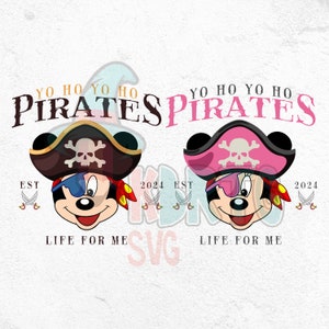 Pirates Family Trip PNG, Mickey and Minnie Pirates Png, Pirates of Caribbean, A Pirate's Life Cruise PNG,Family Trip 2024, Mouse And Friends