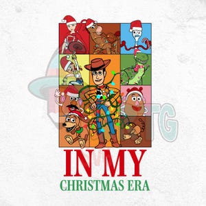 Toy Story In My Christmas Era Png, Retro Christmas Png, Christmas Doodle Dots, Sublimacja koszulek świątecznych, Wesołych Świąt, Vintage Christmas