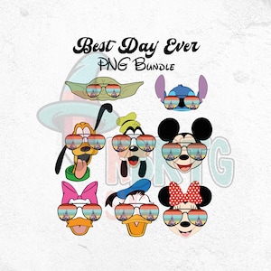 Best Day Ever PNG Bundle, Mouse Best Day, Best Vacation Ever, Magical Castle, 50th Years Anniversary Png Character Pack