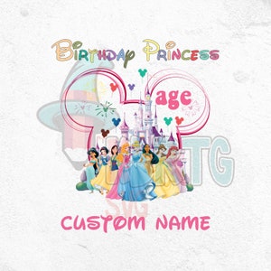 Custom Birthday Princess Magical Castle PNG Bundle, Mouse Birthday, Happiest Place on Earth, Happiest Birthday Png