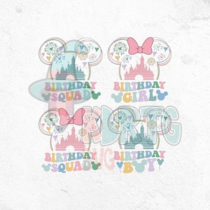 It's My Birthday Png Bundle, Groovy Birthday Girl and Boy Design, Magical Castle Celebration Png Bundle,Birthday Squad Girl and Boy