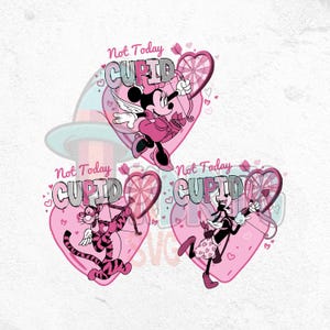 Not Today Cupid Tiger PNG, Valentines Couple Minnie PNG, Funny Valentines png, Cupid png, Retro Valentines Day Png, Love Sublimation Designs