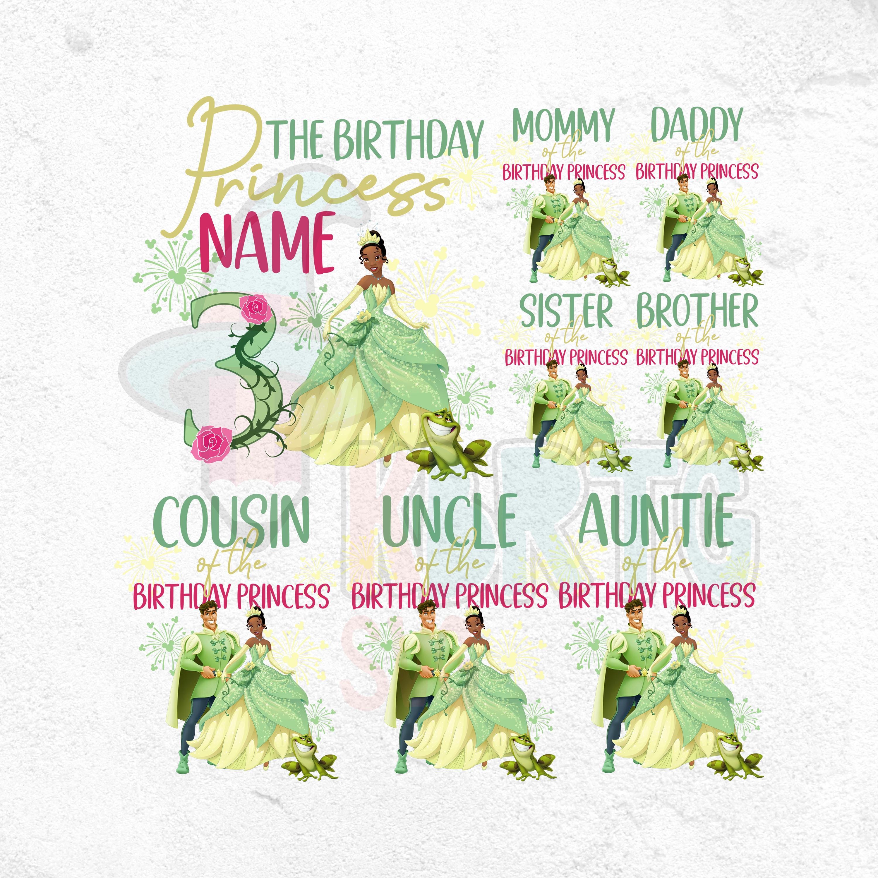Tiana Birthday Png, Princess Tiana Birthday Girl Png, Family Matching Tiana Birthday Party, Tiana Theme Birthday Princess Family Matching