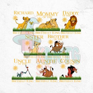 The Lion King Characters Birthday Family PNG Bundle, Simba Nala Pumbaa Timon Rafiki, Family Vacation Trip, Hakuna Png, 2025 Family Vacation