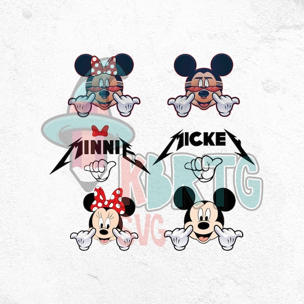 50. Jahrestag, Mickey Rock PNG, Minnie Rock and Roll Png, Mouse Aviator Png