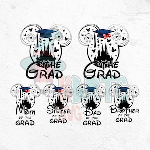 Graduation Senior 2025 Mickey PNG Bundle, Family Proud, Senior Team, Class of 2025, Tassel to Castle, Graduate 2025 Bundle
