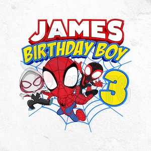 Anniversaire personnalisé Spidey PNG, Spidey et ses incroyables amis anniversaire Png, anniversaire Spidey Png, Spidey Birthday Boy Png, Spidey anniversaire Png
