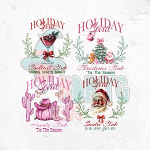 Klub koktajlowy Holiday Spirit Png, Making Spirits Bright Png, Bożonarodzeniowa kokietka Png, Tis The Season Png, Wesołych Świąt Png, Holly Jolly