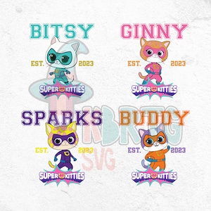 Super Kitties Png, SuperKitty Character, Super Kitties Png, SuperKitty Birthday, Buddy Bitsy Ginny Sparks Heroes Png, Fantastic Cats Png
