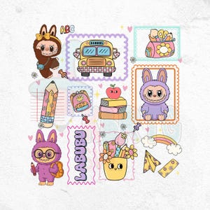 Cartoon Doll Grade Png Bundle, Retro School Doll Designs, Monster Doll Toy Teacher Png Back To School 1st/2nd/3rd Grade Png, Digital File