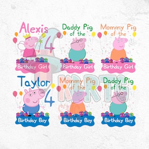 Pig Birthday Png Bundle, Birthday Party Family Matching Png Bundle, Girl birthday Png, Boy Birthday Png, Family Birthday Png, Birthday Png