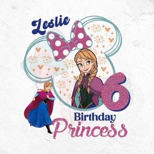 Princess Anna Birthday PNG: T-Shirt Design, Mugs, Party Decor (Digital Download