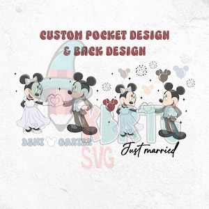 Mickey Minnie Name Hochzeit Png, Braut Bräutigam Mickey Minnie, ich sagte Ja Png, gerade verheiratet Mickey Minnie Png Paar Passendes Design