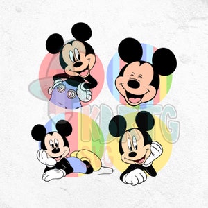 Mickey and Friends Pastel Color Png, Daisy Head, Mickey Colorful, Mouse Png, Goffy Summer Png, Donald Daisy, Pluto, Instant Download
