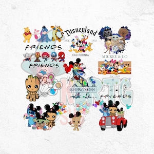 Marvel Friend PNG Bundle, Baby Yoda Friend PNG, Star Wars z Magicznym Zamkiem, Kraina Przyjaciół, Kubuś Puchatek, Przyjaciel Mysz, Pan Młody