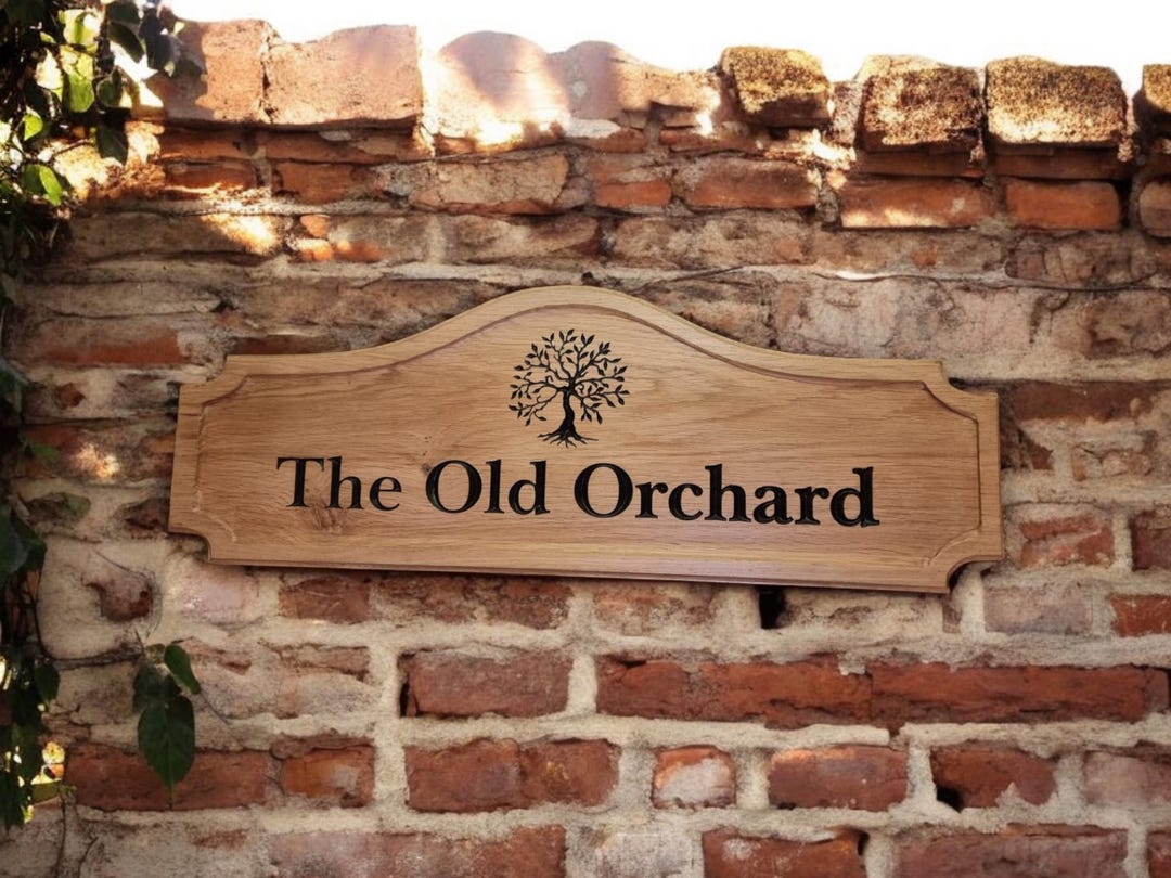 Large Oak Sign Approx 800 X 250mm Customised Signs, Direction Arrow Car ...