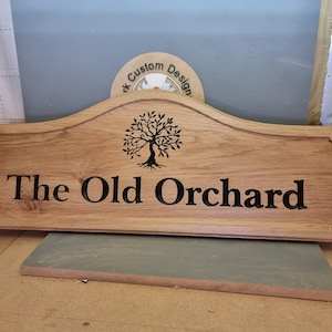 Large oak sign 800mm x 250mm customised