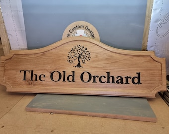 Large oak sign 500mm x 180mm customised