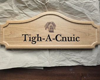 oak sign with custom photo