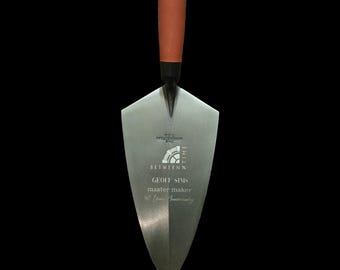 Engraved marshalltown trowel , customised bricklayers trowel