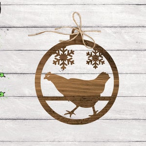 Digital Round Chicken Ornament SVG PNG