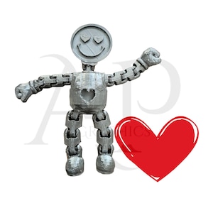 Heart Articulated Buddy STL Articulated STL file Fidget toy STL