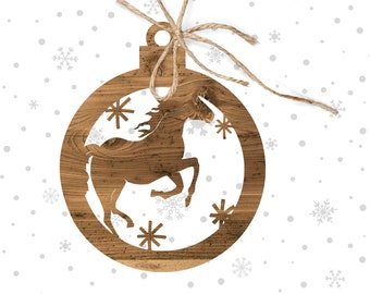 Digital Round Horse Ornament Cut File SVG