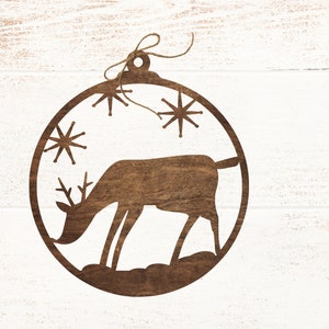 Digital Reindeer Ornament SVG PNG
