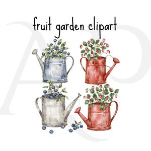 Obstgarten Aquarell Clipart PNG-Bundle, drucken, um Clipart-Dateien zu schneiden