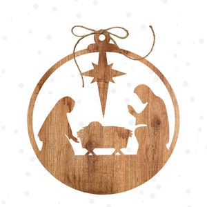 Digital Nativity Ornament SVG PNG